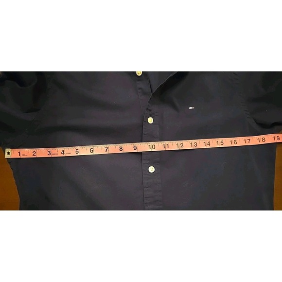 Tommy Hilfiger Men's Long Sleeve Button Down‎ Shirt Custon Fit Navy SZ XS Preppy - Picture 10 of 15